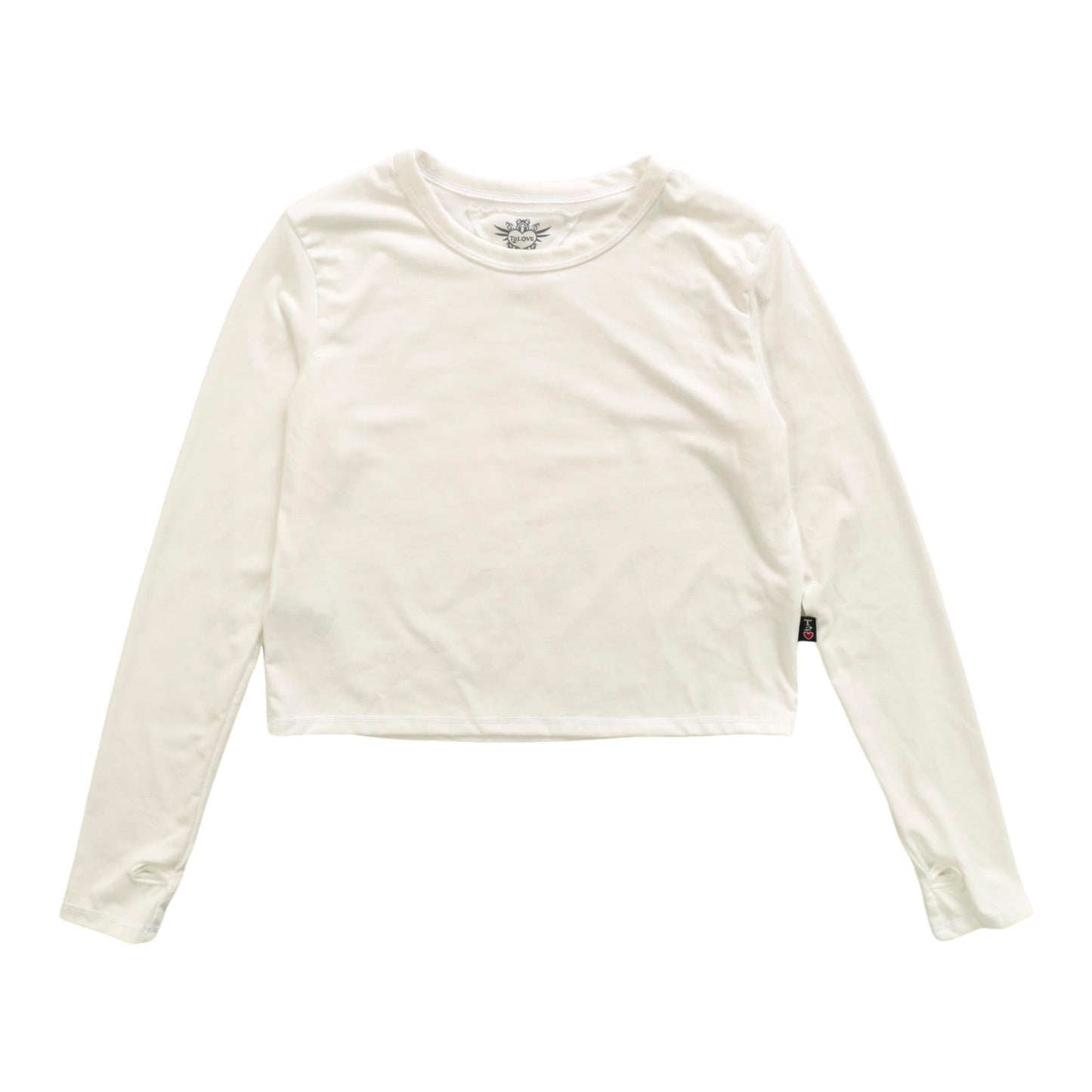 Long-Sleeved Boxy Tee with Thumbholes