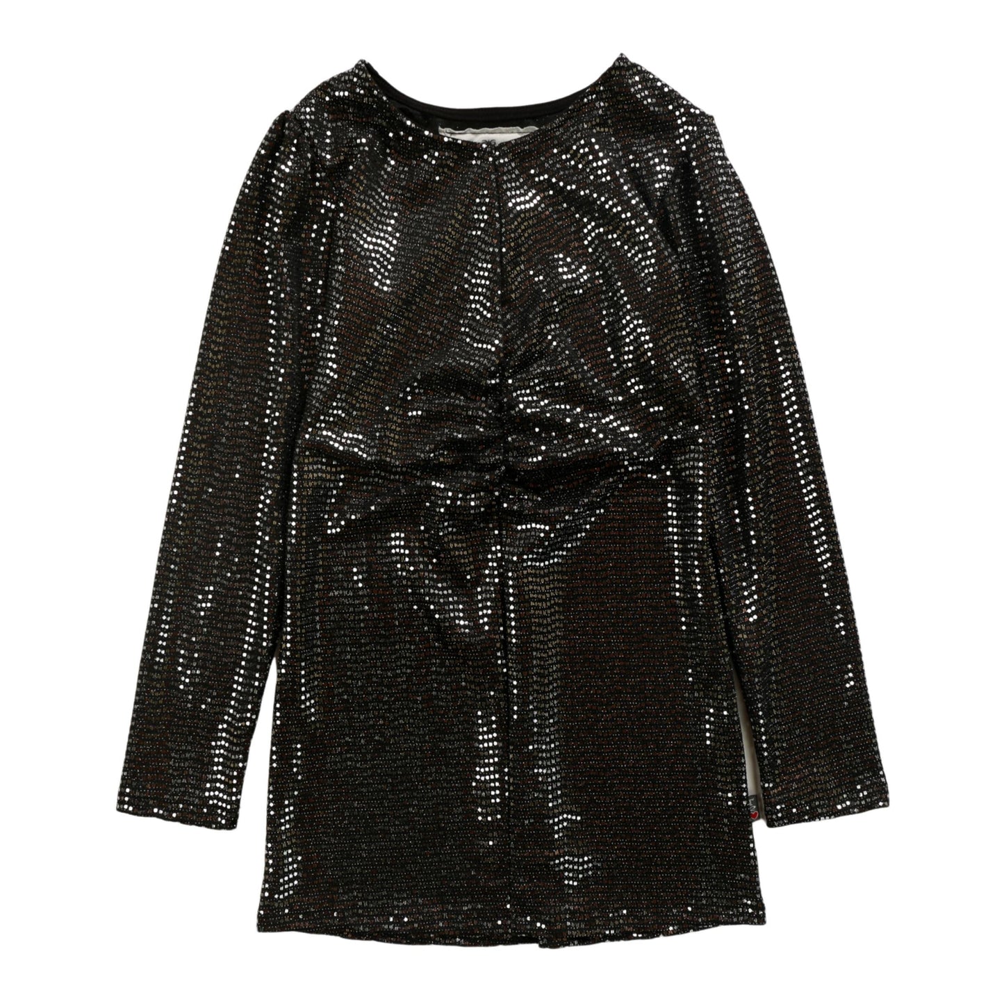 Gather-Front Dress (Silver Sequins)