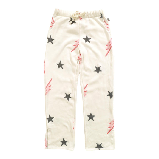 Straight-Legged Pants with Side Slits (Stars and Bolts Pattern)