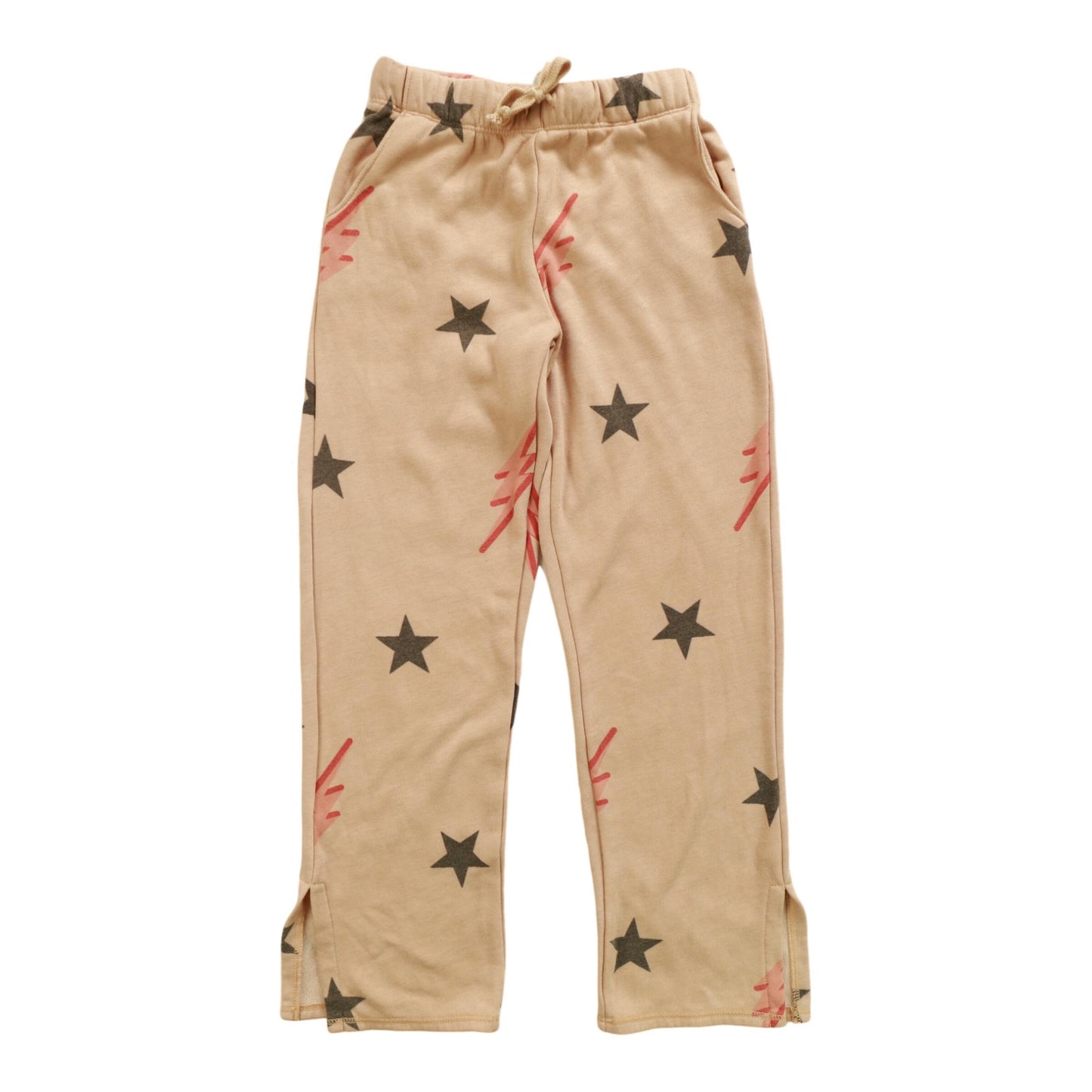 Straight-Legged Pants with Side Slits (Stars and Bolts Pattern)