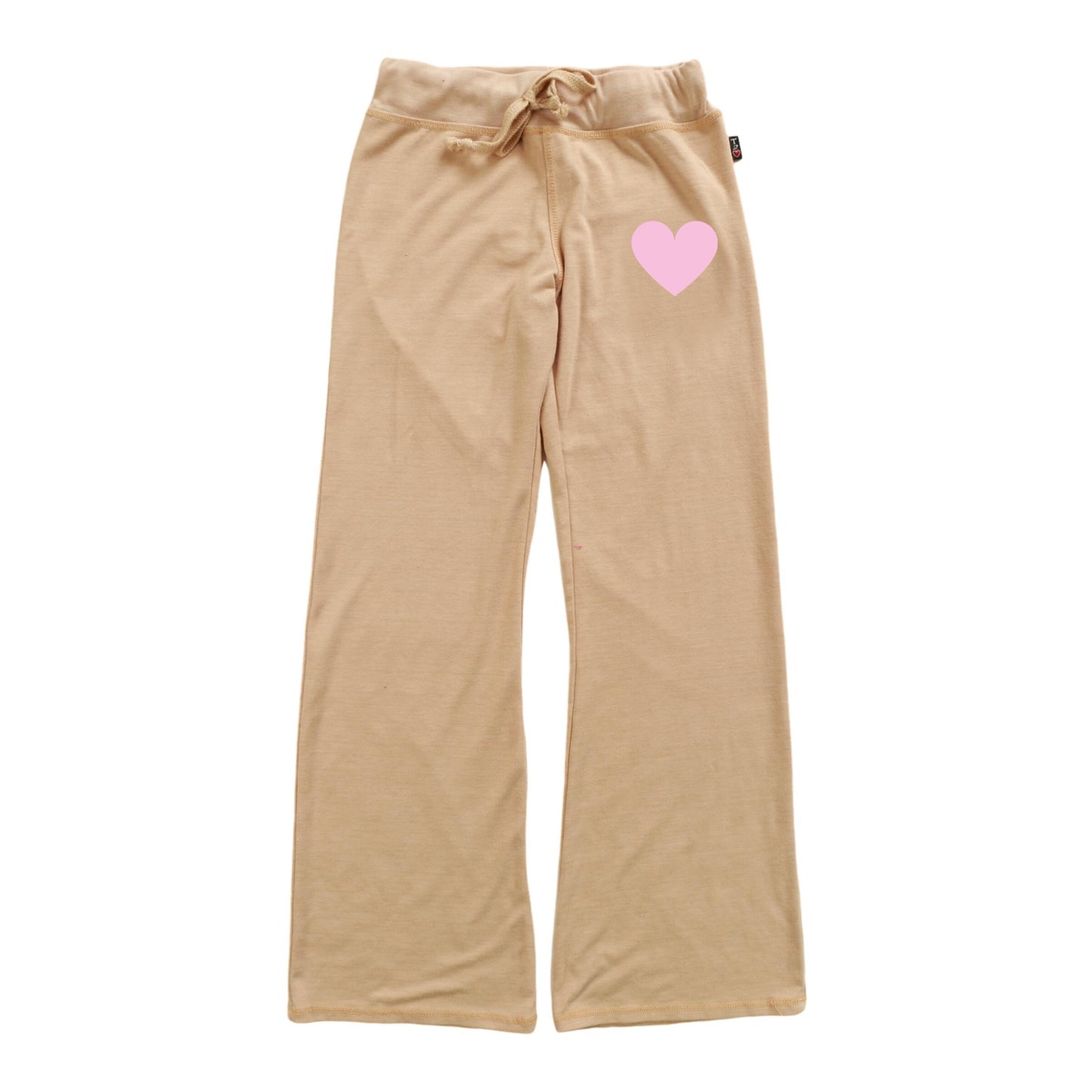 Heather Relaxed Bootcut Pants (Mini Pink Heart Print)