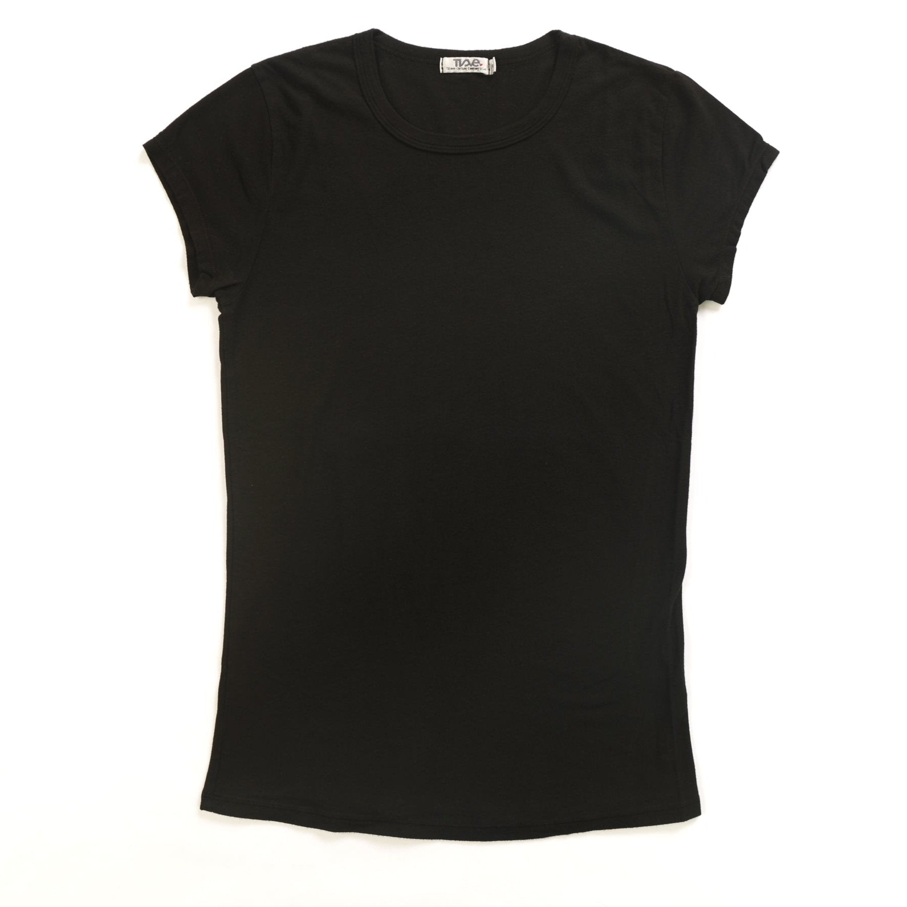 women's black cap-short-sleeve shirt