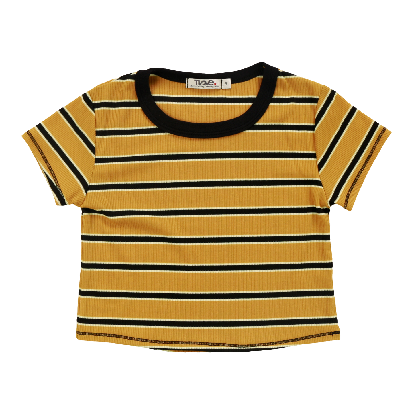 Crop Baby Tee (Black Stripes)