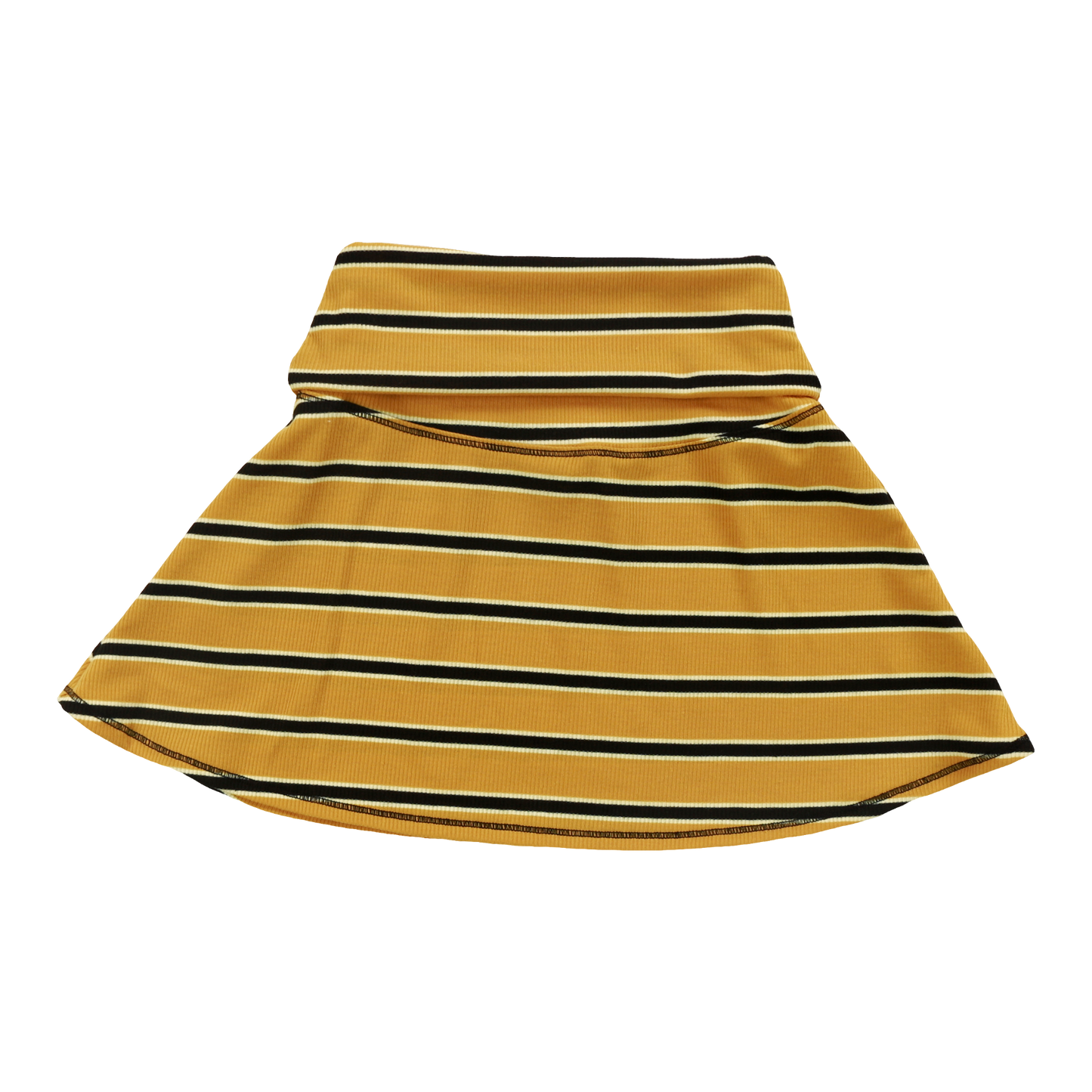 Heather Foldover Skirt (Black Stripes)