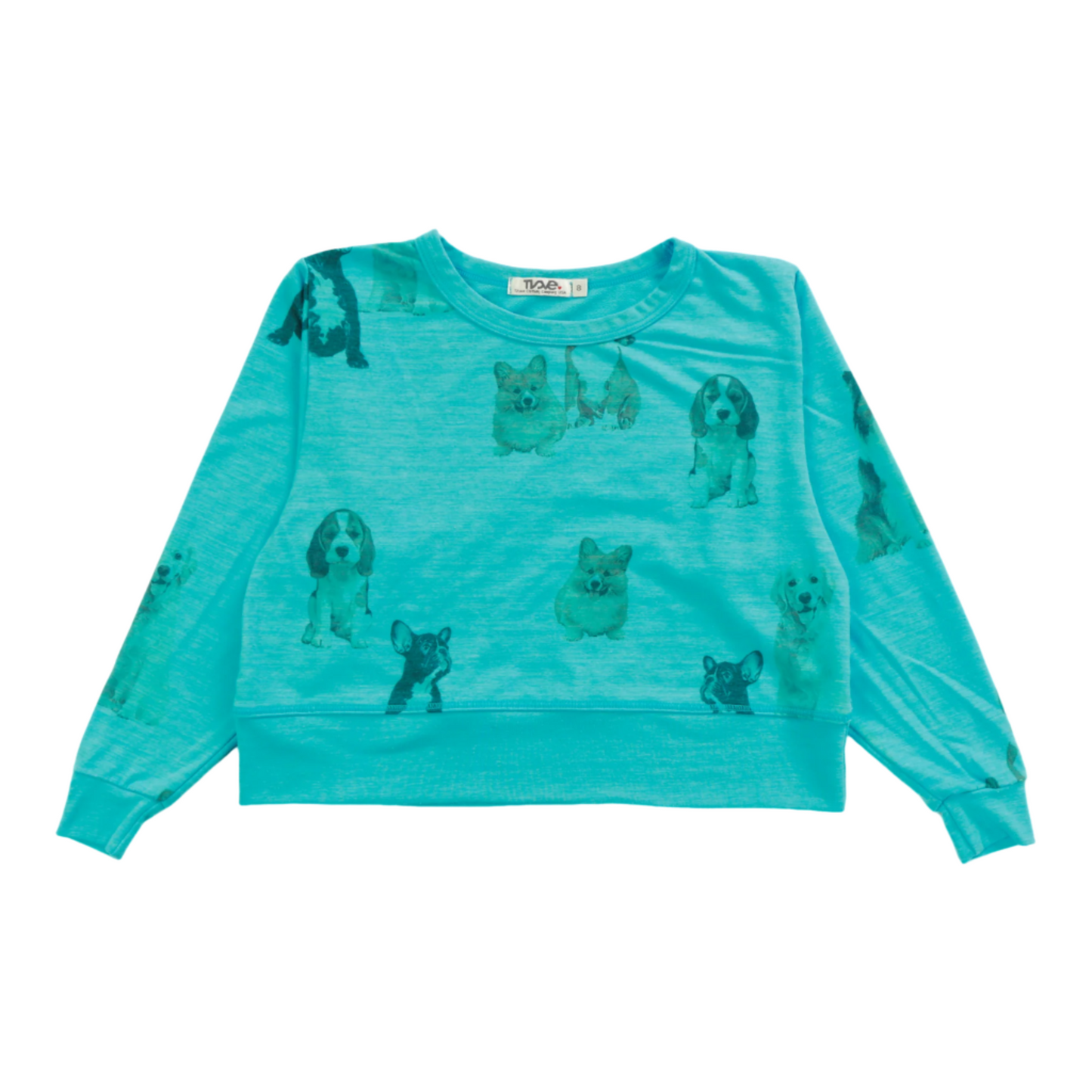 Long-Sleeved Boxy Crewneck (Dogs Pattern)