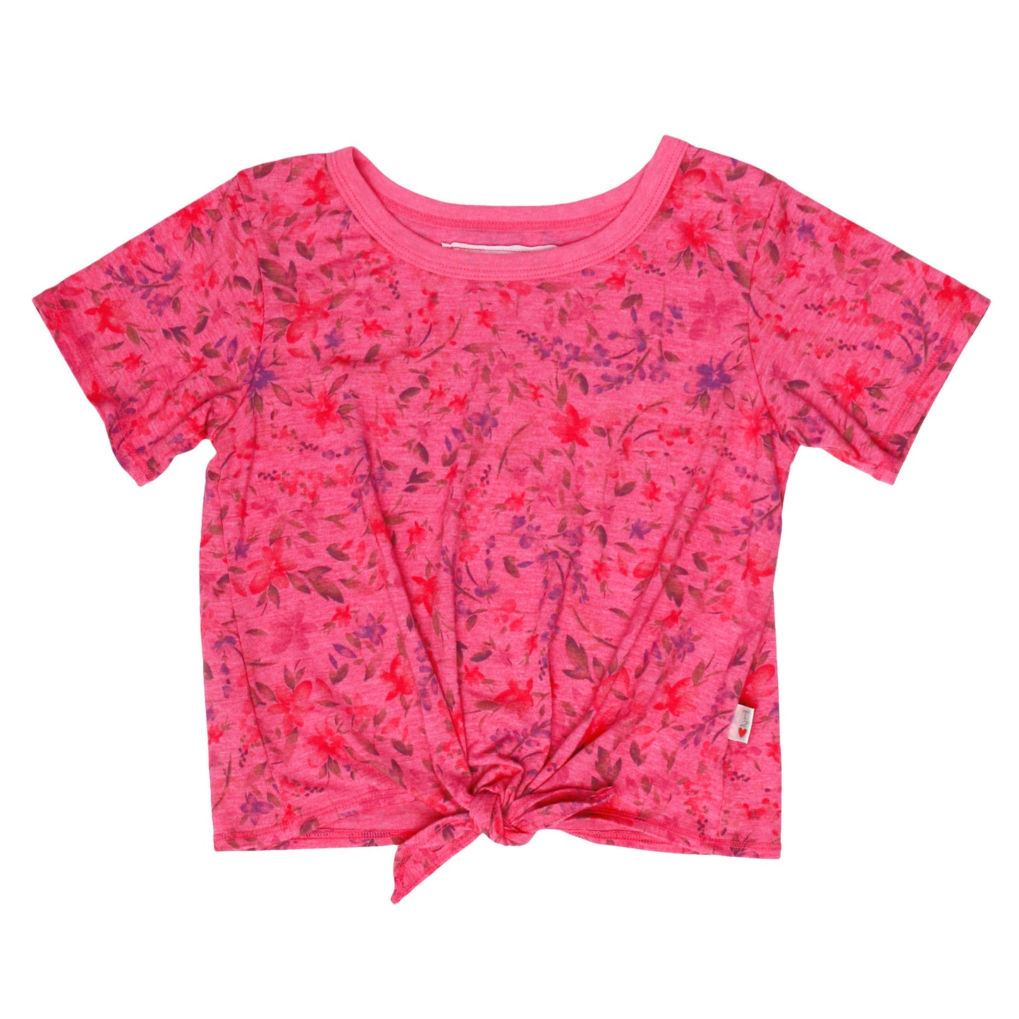 Tie-Front Tee (Floral Pattern)