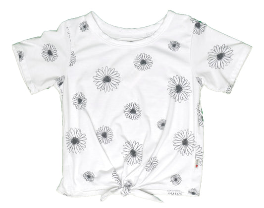 Tie-Front Tee (Daisy Pattern)