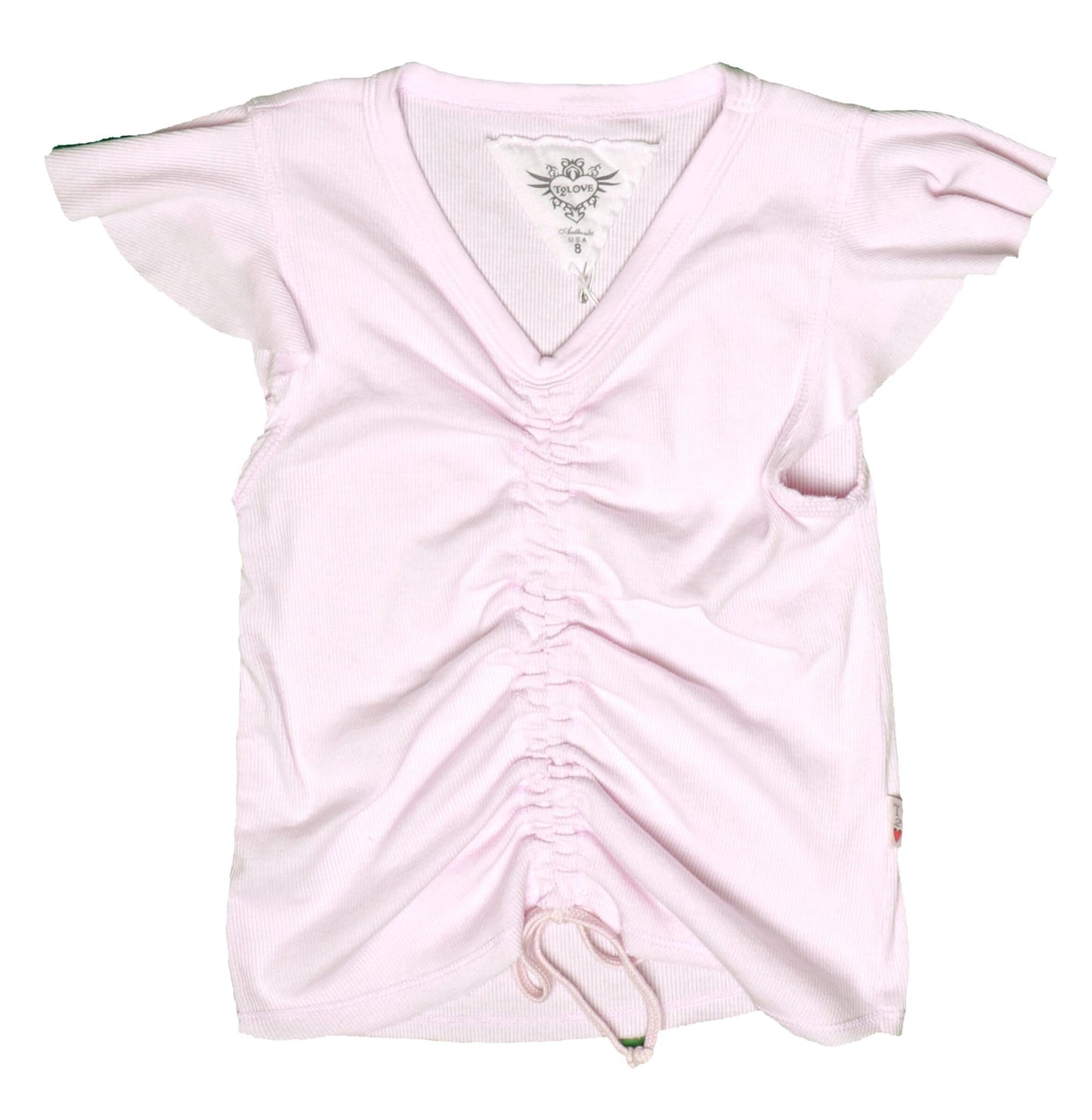 Ruffle Short-Sleeve Gather-Front Top