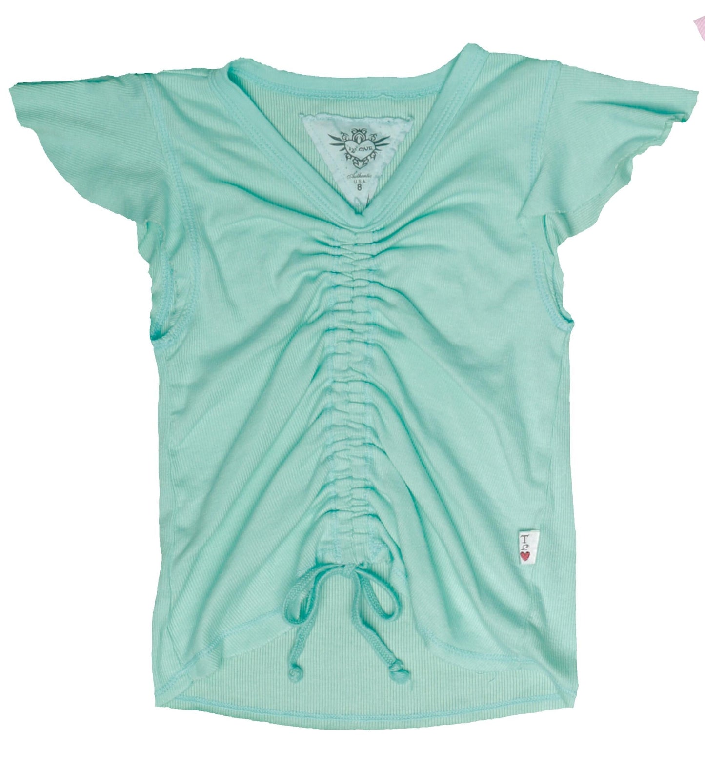 Ruffle Short-Sleeve Gather-Front Top
