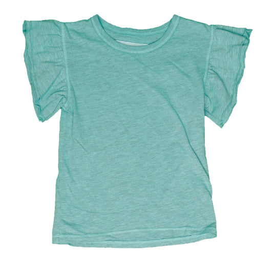 Heather Double Ruffle-Sleeve Tee