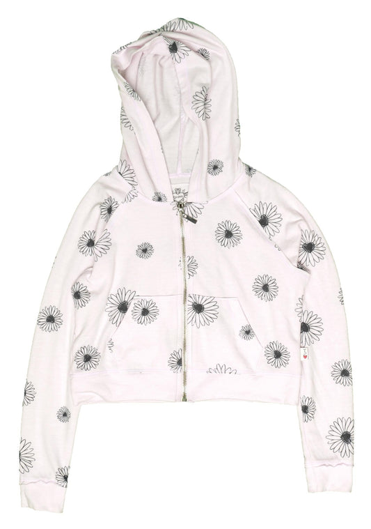 Cropped Hooded Jacket (Daisy Pattern)