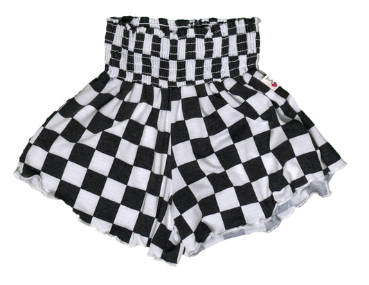 Merrow-Edged Shorts (Checker Pattern)
