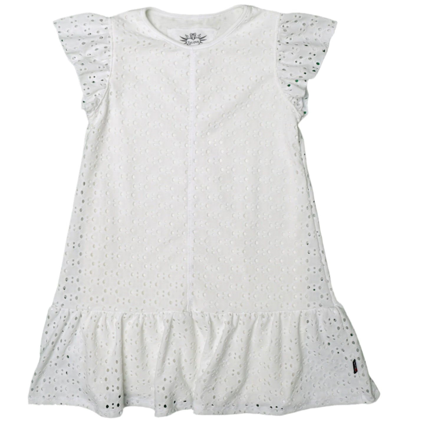 Ruffle-Sleeve Ruffle Dress