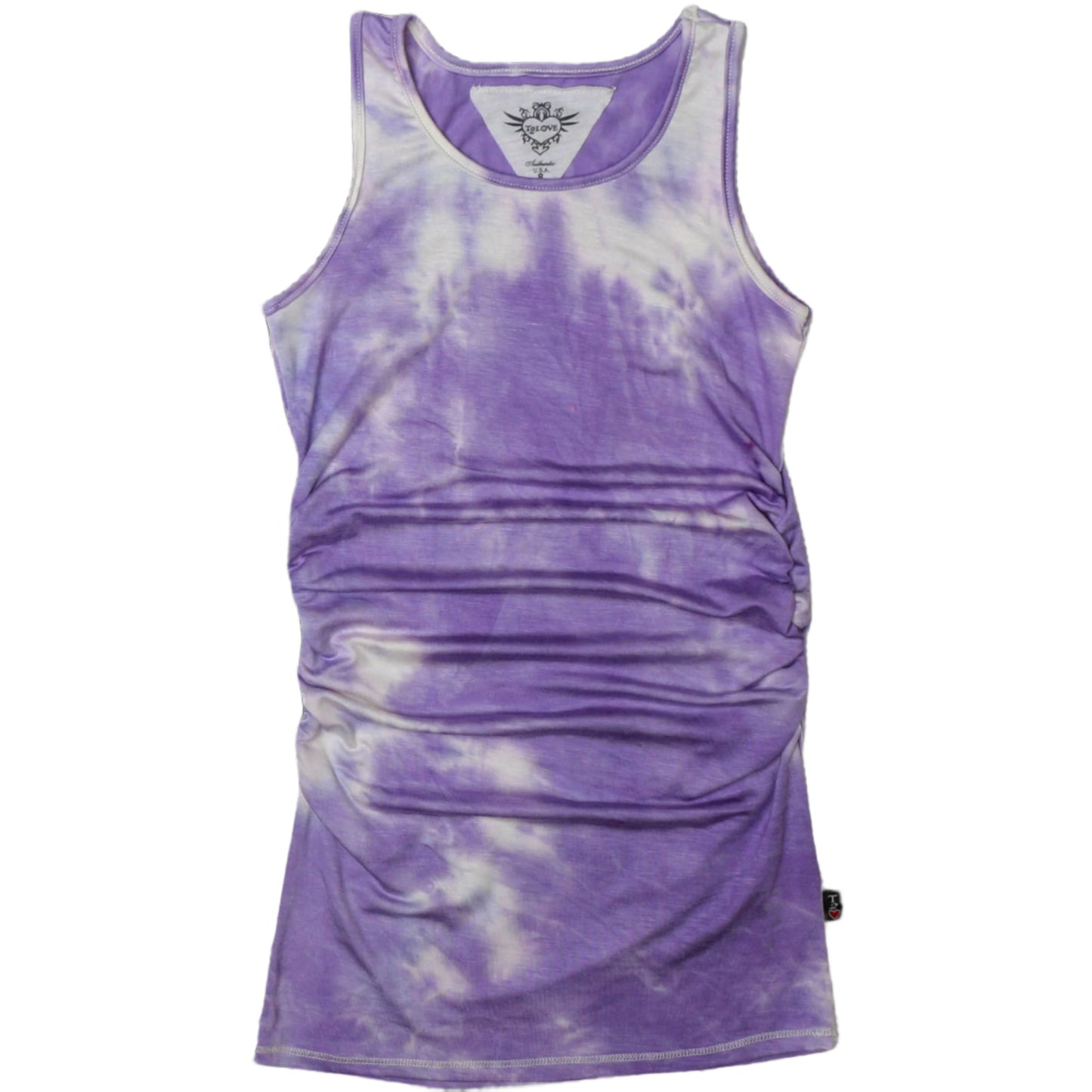 Ruched Tank Dress (Lavender Tie-Dye)