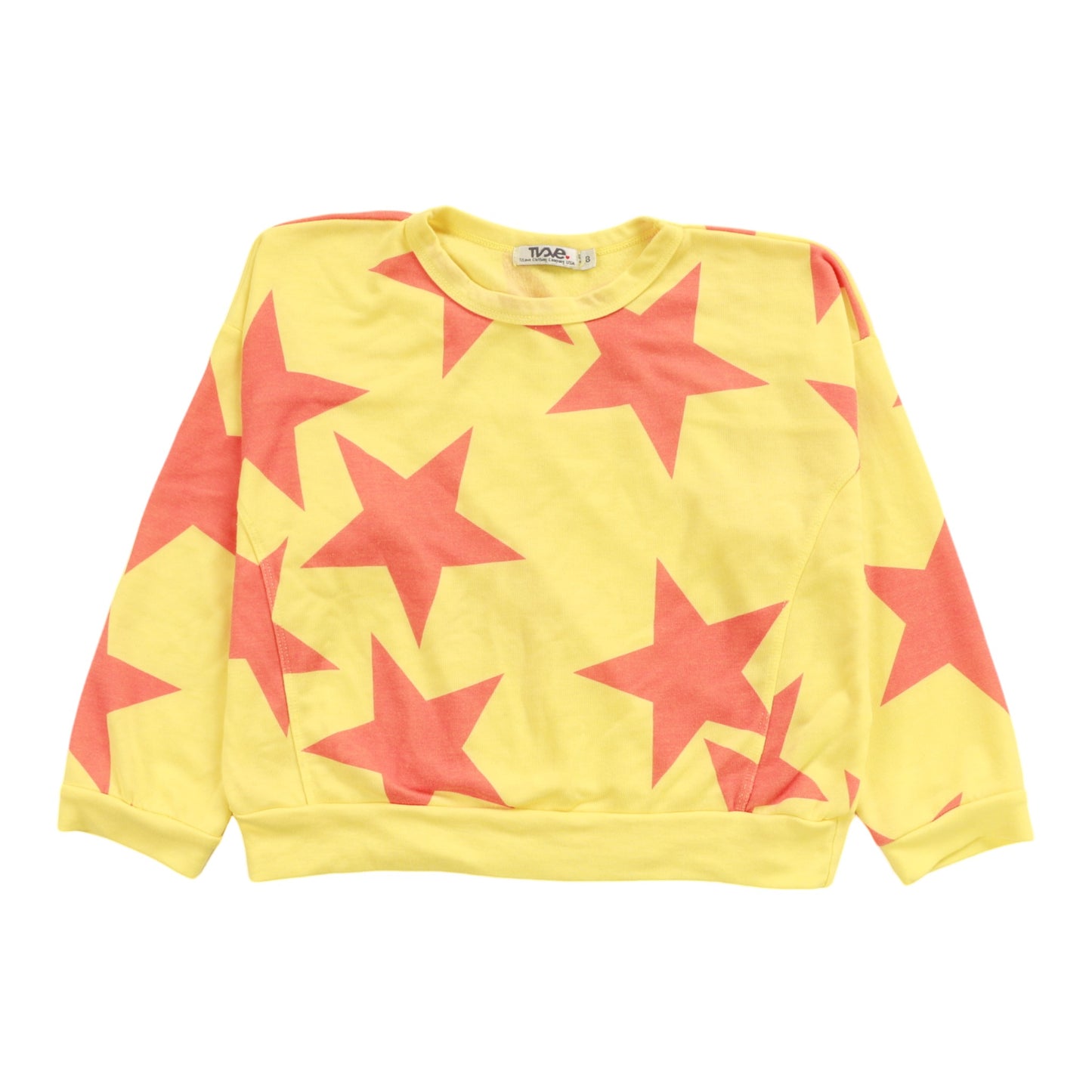 Sweatshirt with Keyhole Back (Large Pink Stars Pattern)