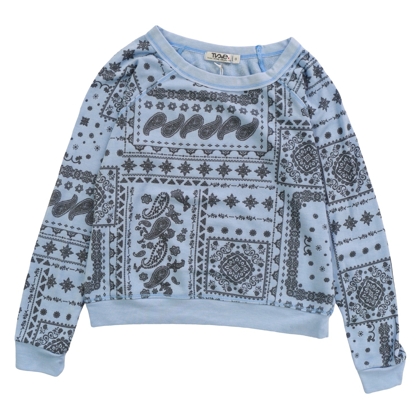 Raglan Crew Top (Bandana Pattern)