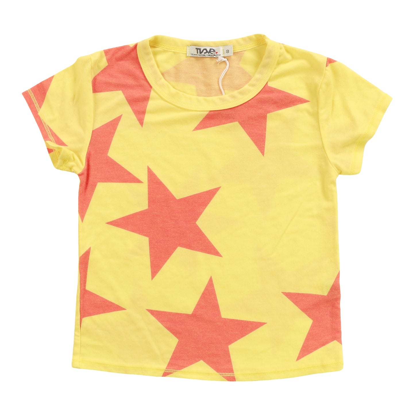 Signature Cap Sleeve Tee (Large Pink Stars Pattern)