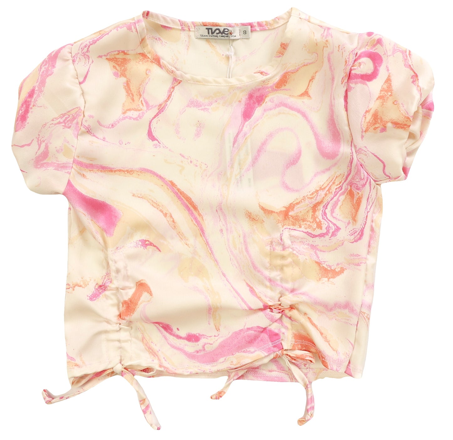 Double Gather-Front Top (Pink Marble)