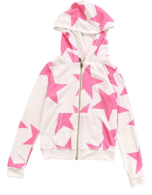 Hooded Jacket (Large Pink Stars Pattern)