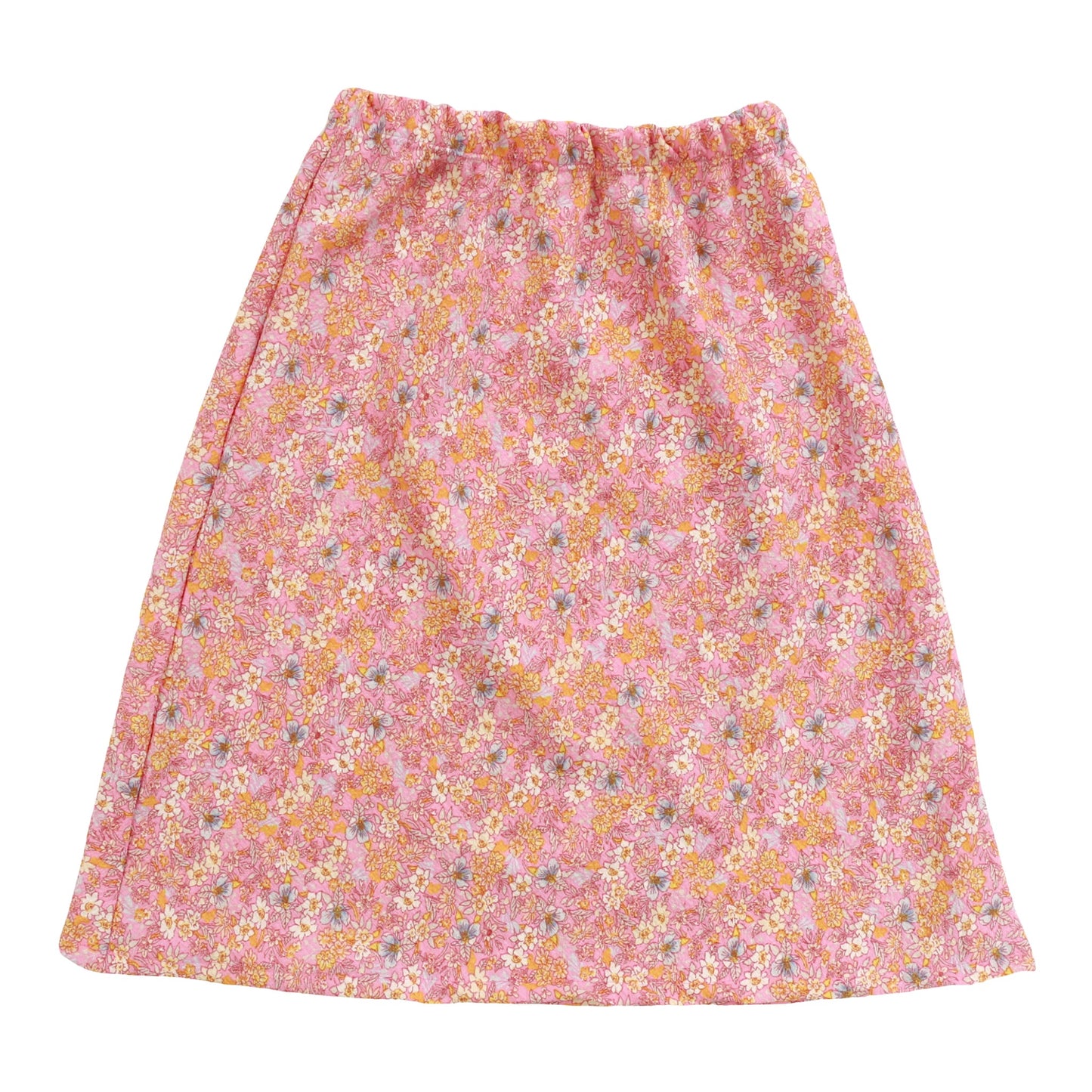 Bias Skirt (Peach Floral Pattern)