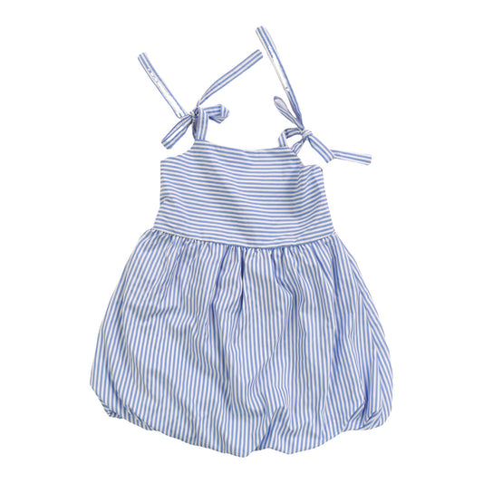 Bubble Skirt Dress (Blue Stripes)