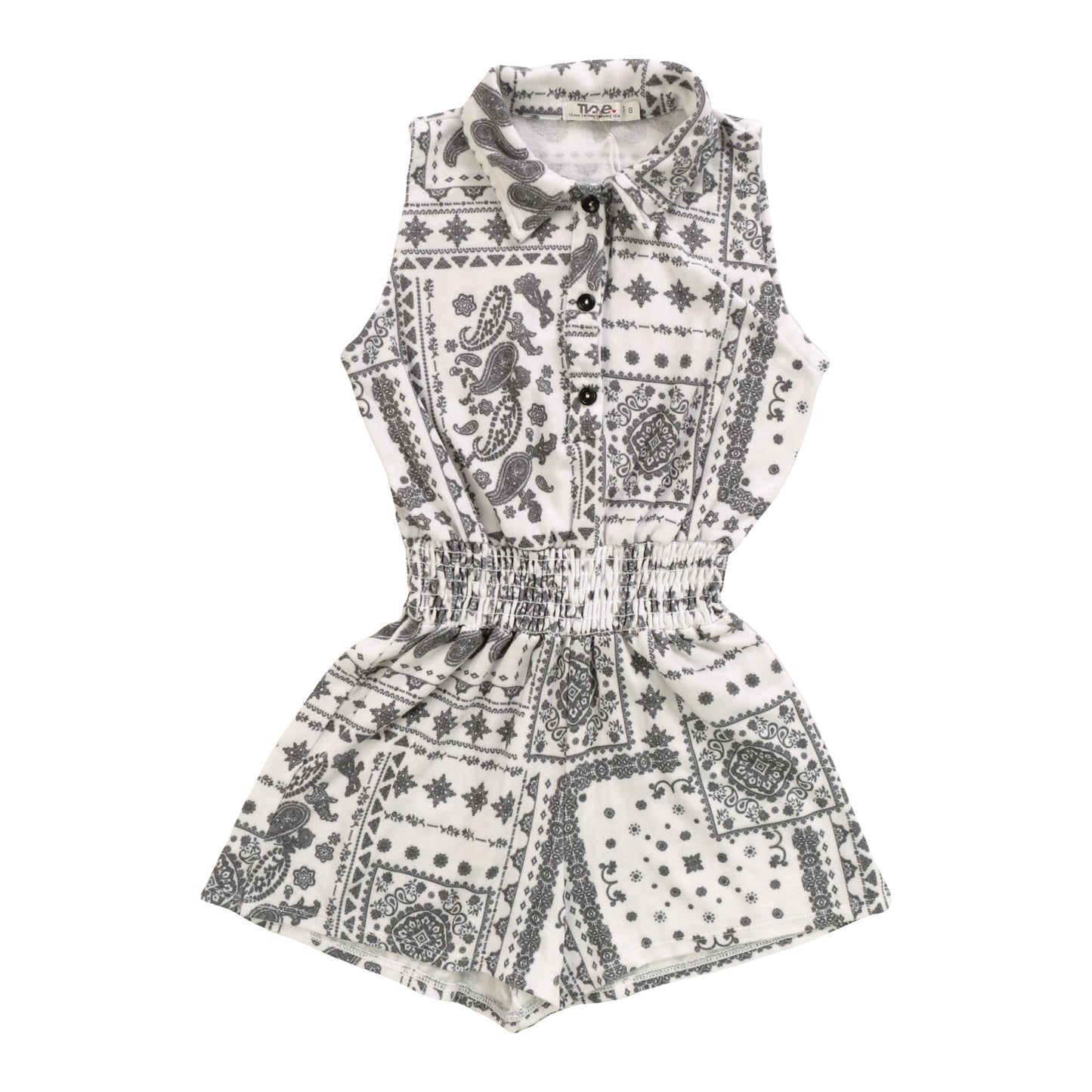 Collared Romper (Bandana Pattern)