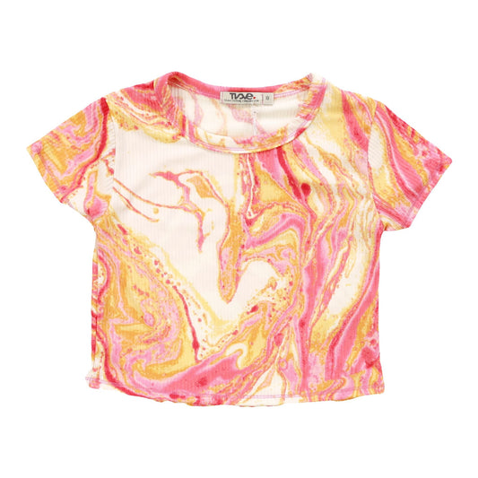Crop Baby Tee (Marble Tie-Dye)