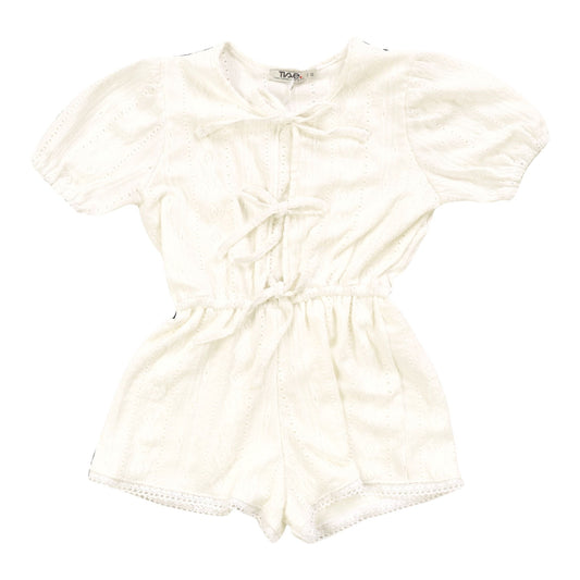 Puff-Sleeve Bows Romper