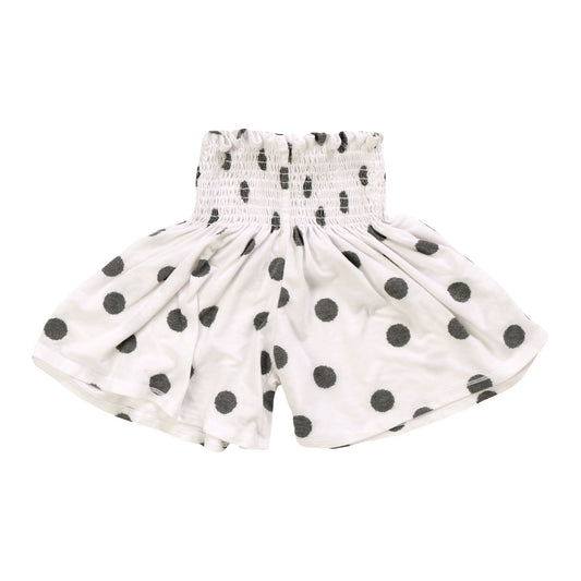 Heather Smocked-Top Shorts (Polka Dot Pattern)
