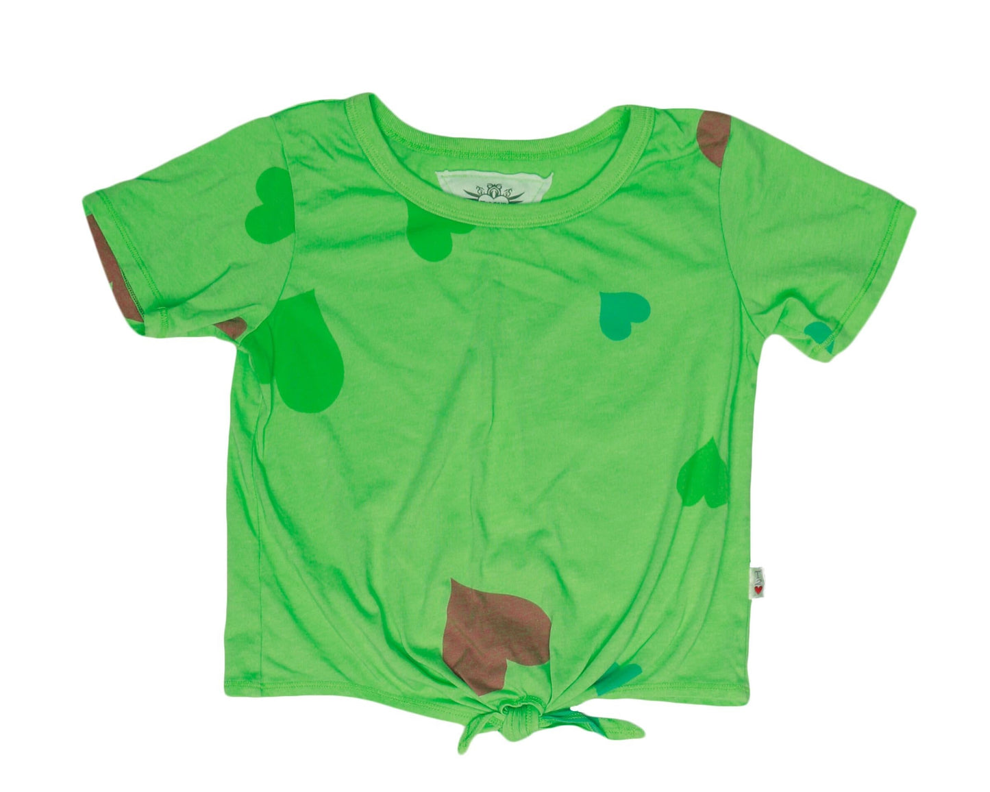 Tie-Front Tee (Colored-Hearts Pattern)
