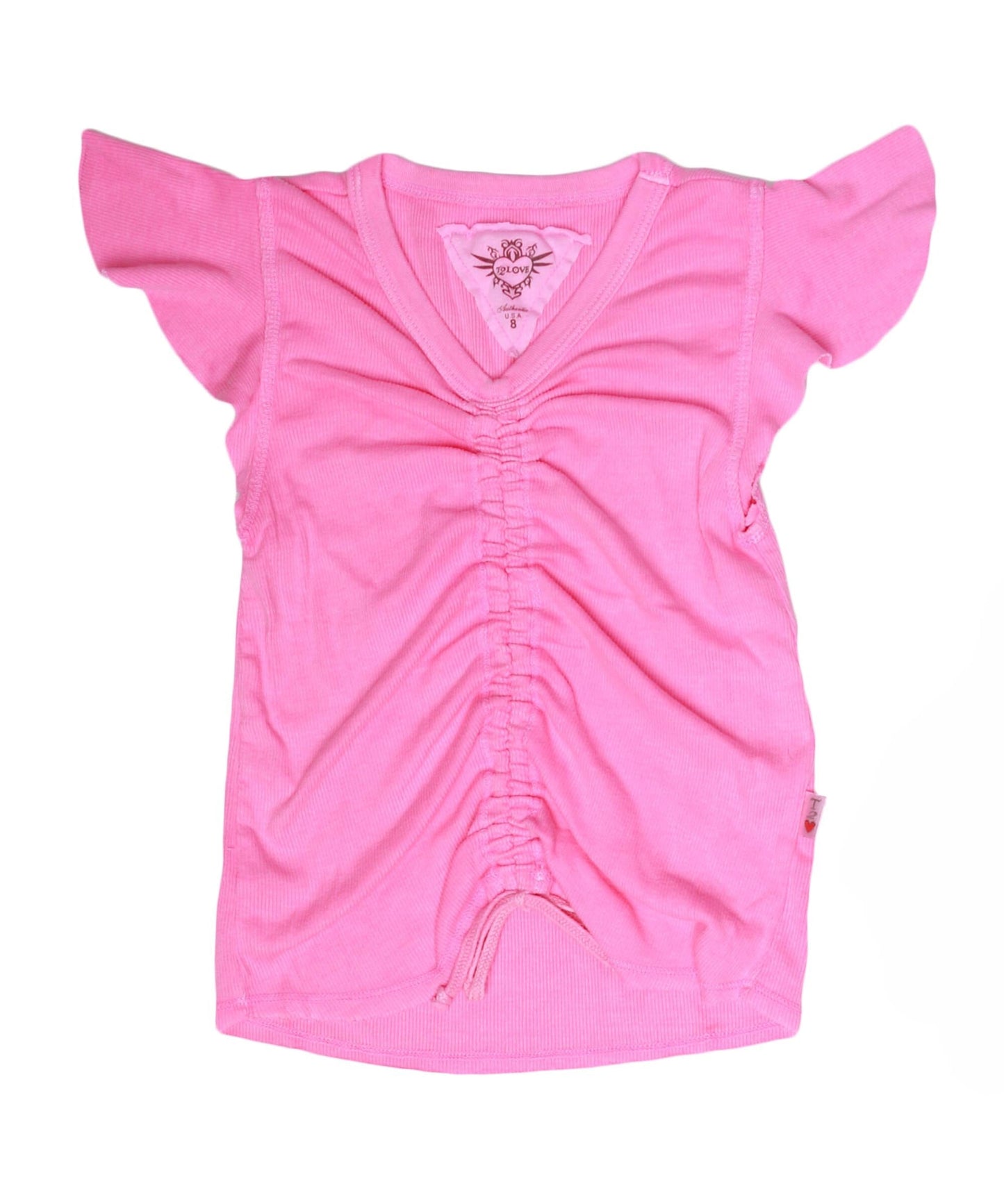 Ruffle Short-Sleeve Gather-Front Top