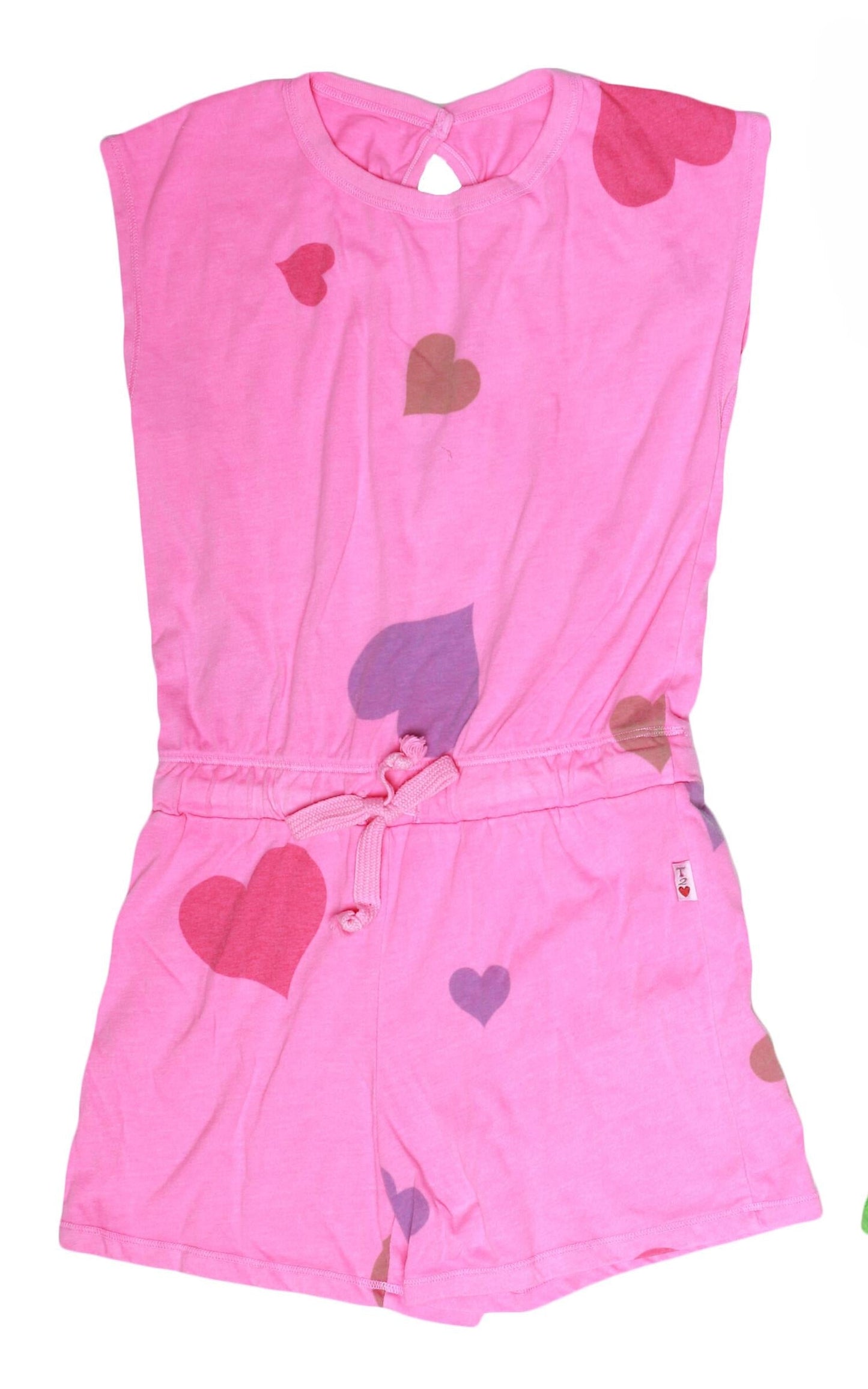 Sleeveless Romper (Colored-Hearts Pattern)