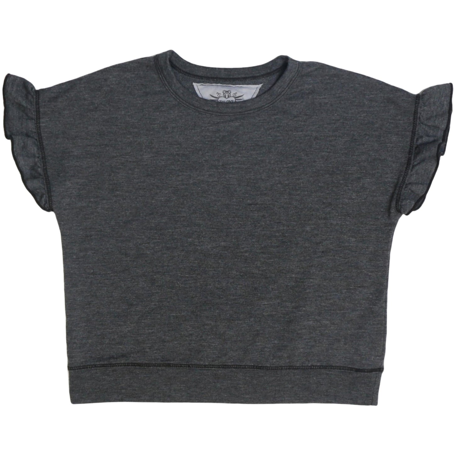 Heather Ruffle-Sleeve Banded Top