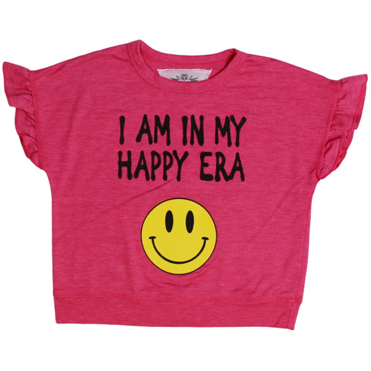 Ruffle-Sleeve Banded Top ("I AM IN MY HAPPY ERA")