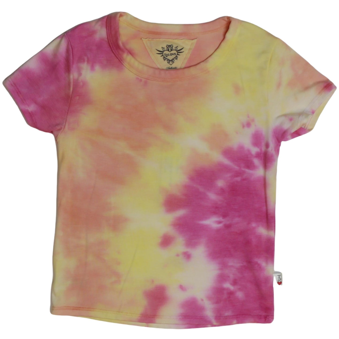 Signature Cap Sleeve Tee (Pink-Orange-Yellow Tie-Dye)