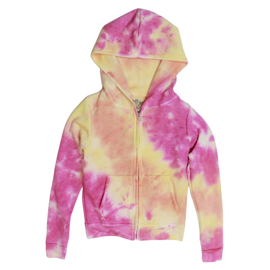 Hooded Jacket (Pink-Orange-Yellow Tie-Dye)