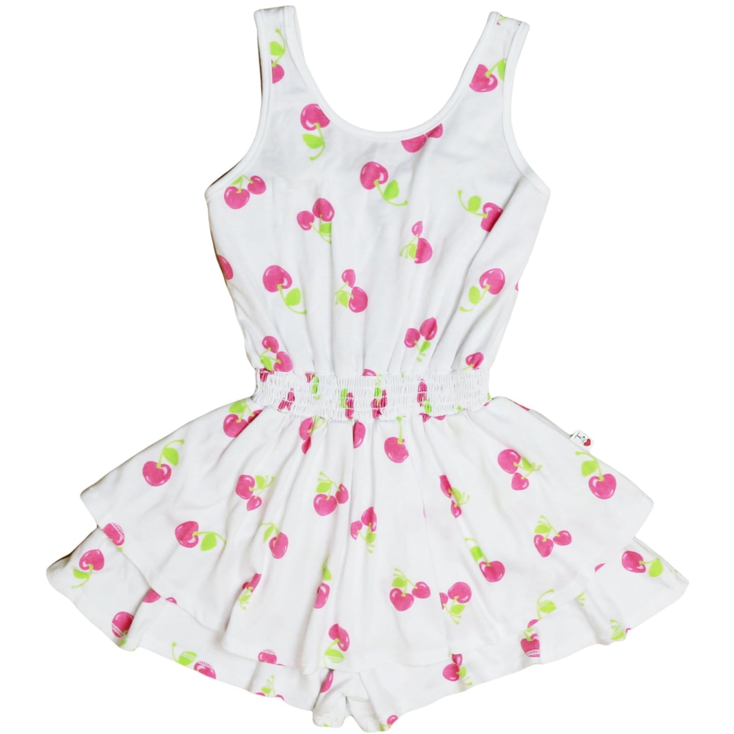 Double-Layer Tank Romper (Cherry Pattern)