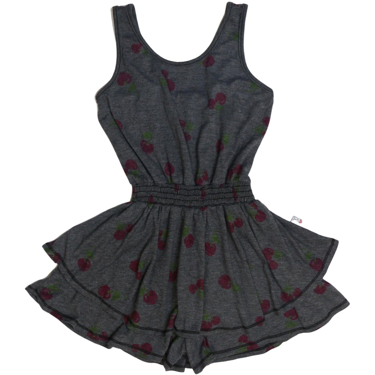 Double-Layer Tank Romper (Cherry Pattern)