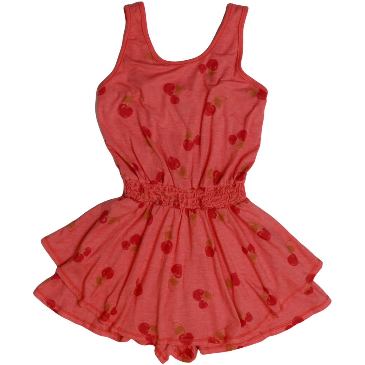 Double-Layer Tank Romper (Cherry Pattern)