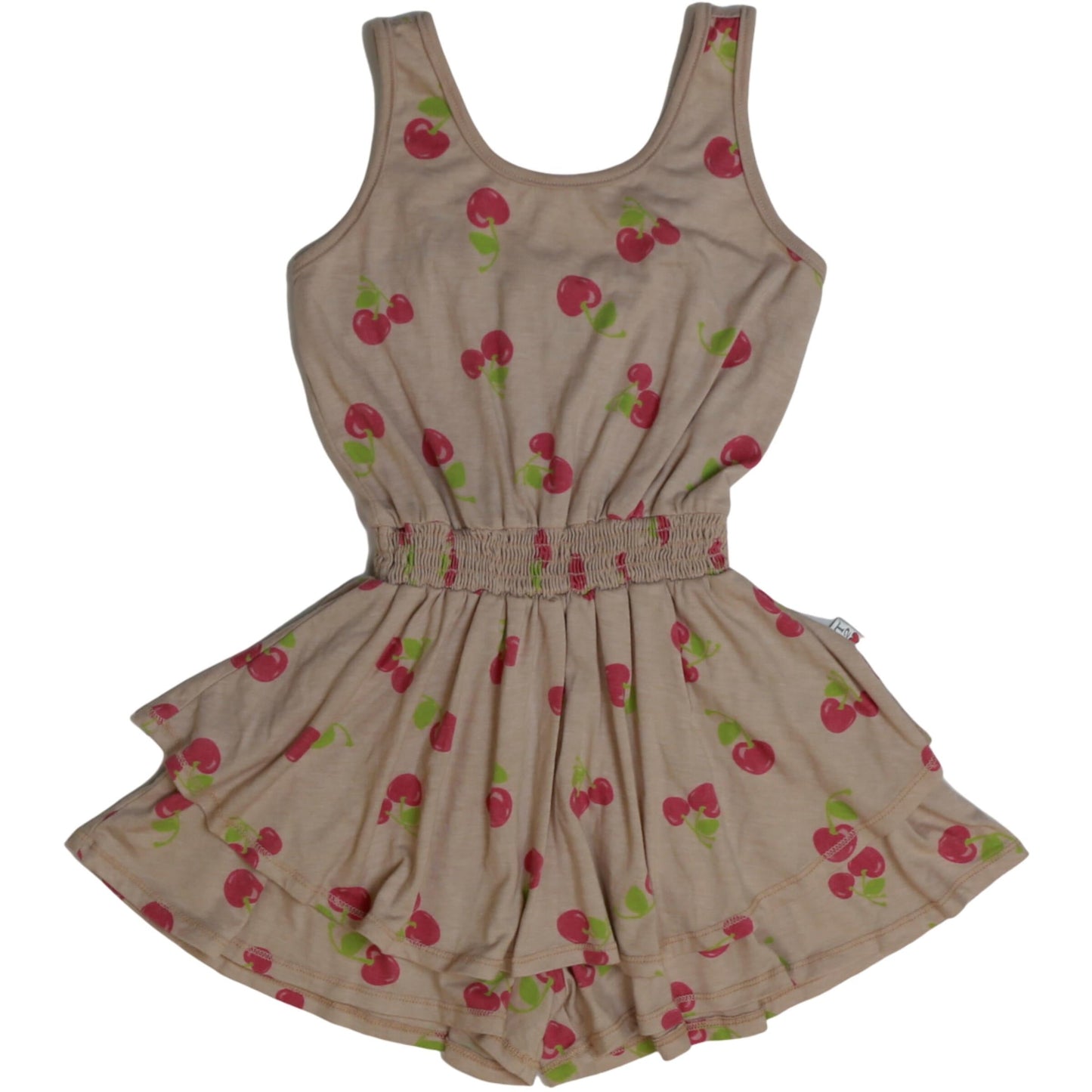 Double-Layer Tank Romper (Cherry Pattern)