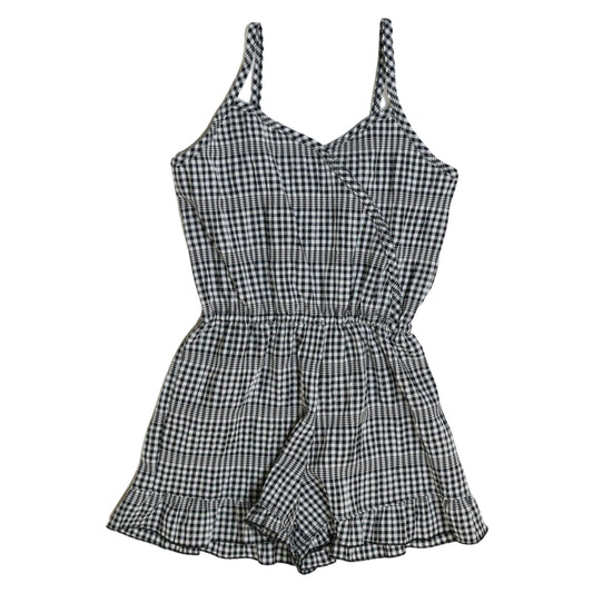 Spaghetti-Strap Romper (Checked Pattern)