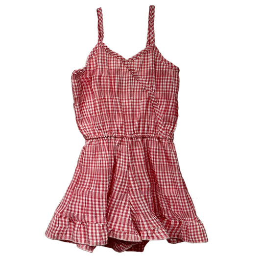 Spaghetti-Strap Romper (Checked Pattern)