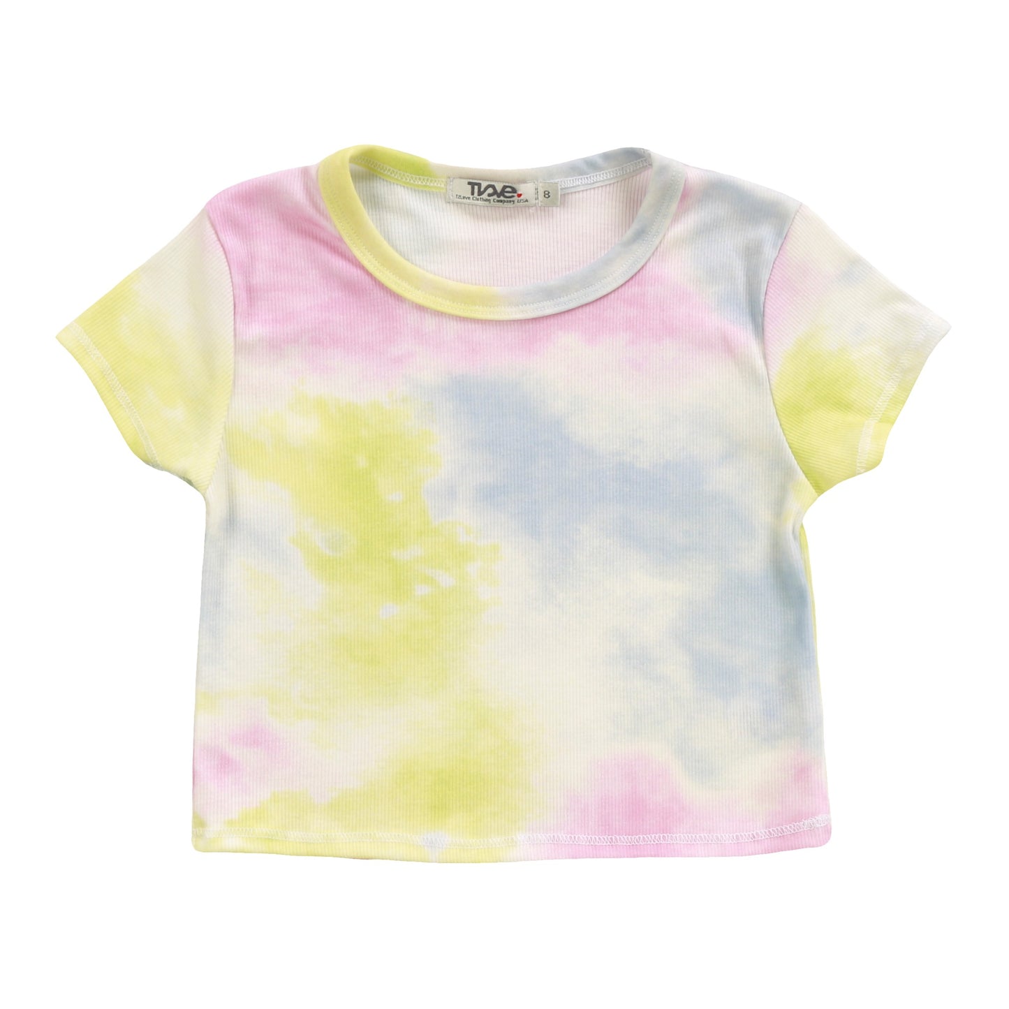 Crop Baby Tee (Tri-Color Tie-Dye)