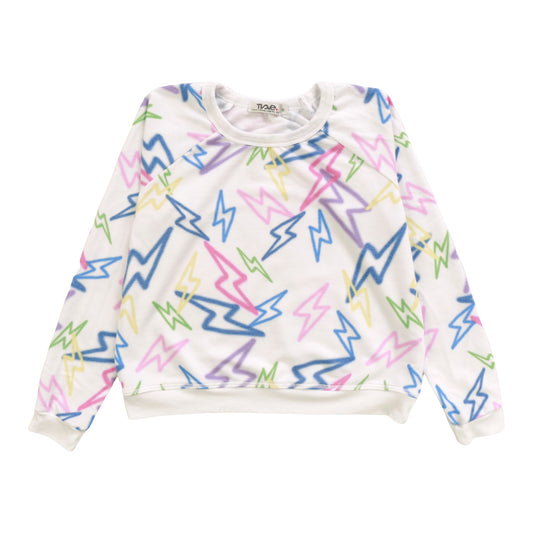 Raglan Crew Top (Mixed Color Bolts Pattern)