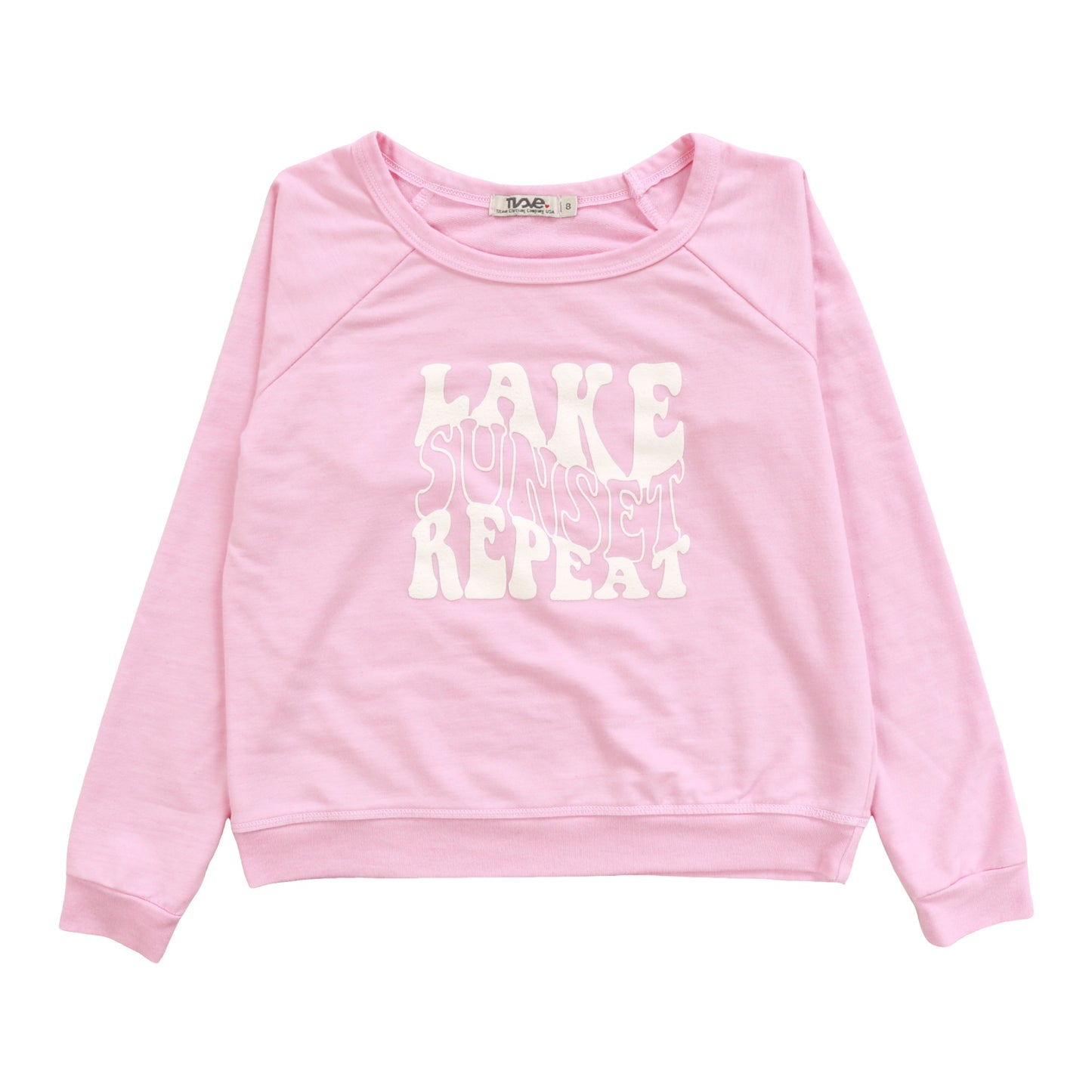Raglan Crew Top ("LAKE SUNSET REPEAT")