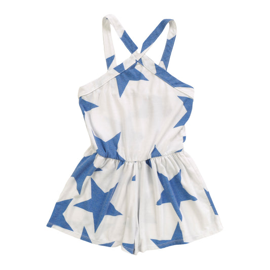 Halter Top Romper (Cobalt Stars Pattern)