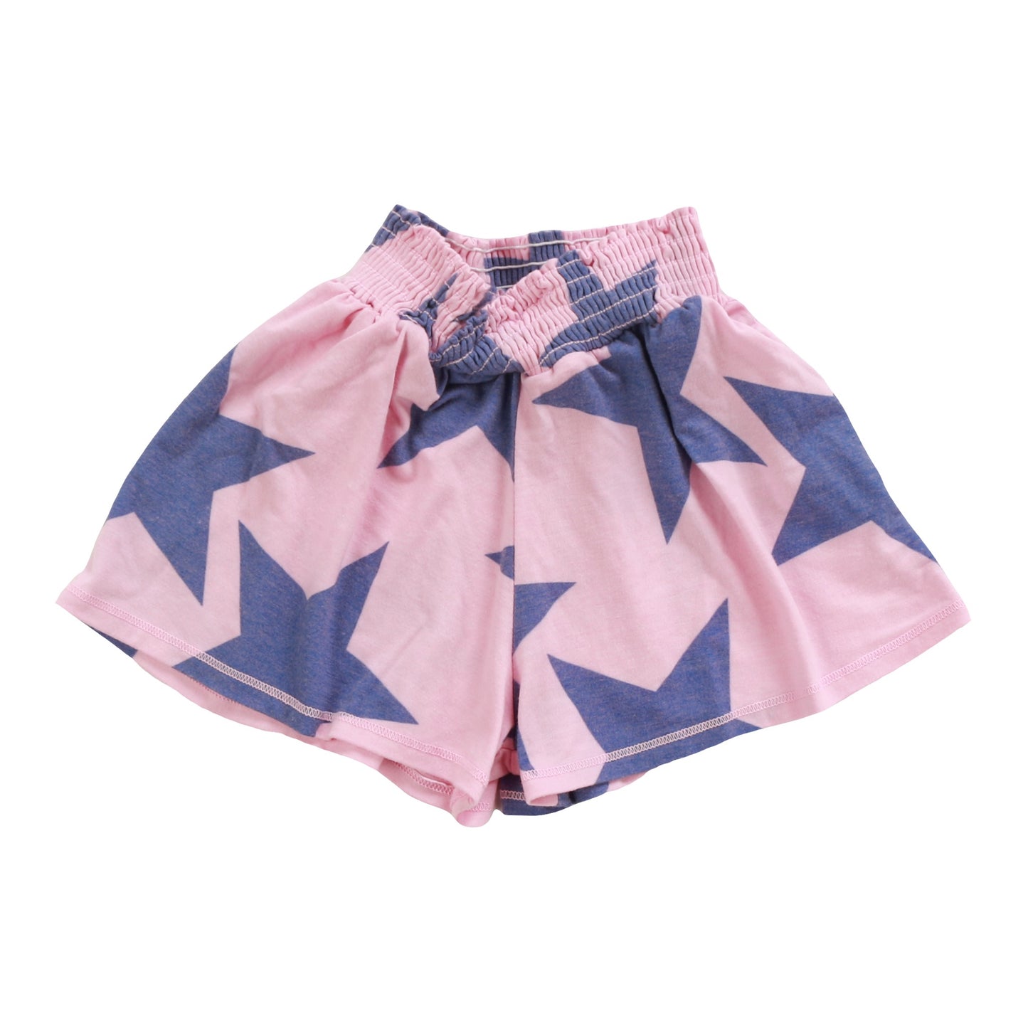 Criss-Cross Smocked Shorts (Cobalt Stars Pattern)