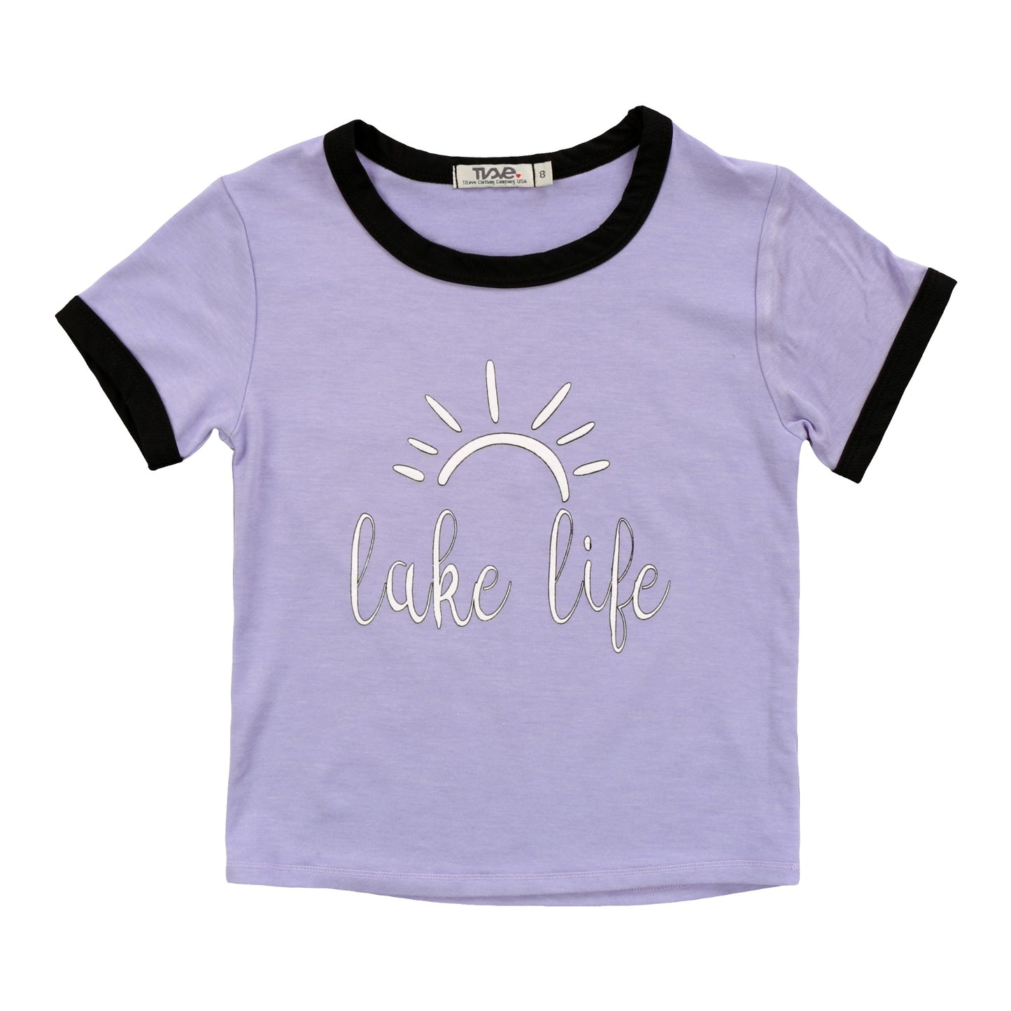 Heather Signature Ringer Tee ("lake life")