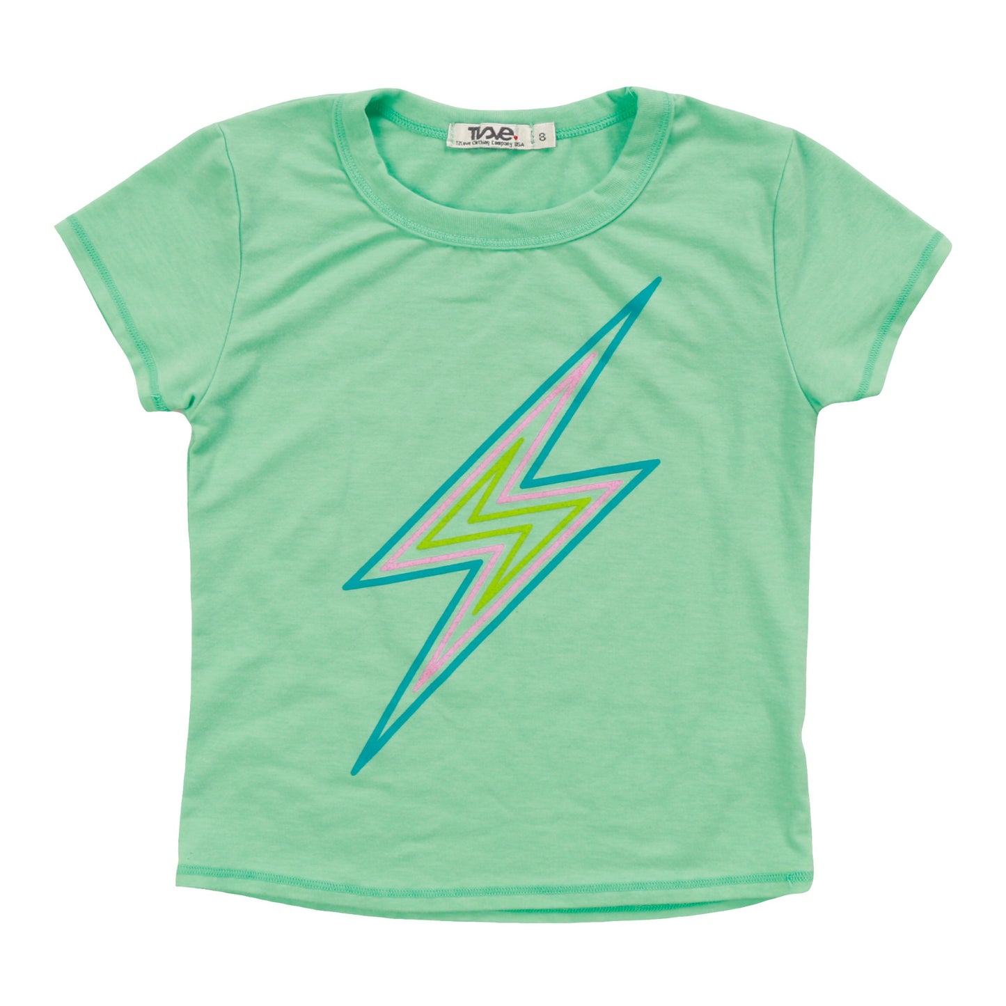Heather Signature Cap Sleeve Tee (Triple Bolt Outline Print)