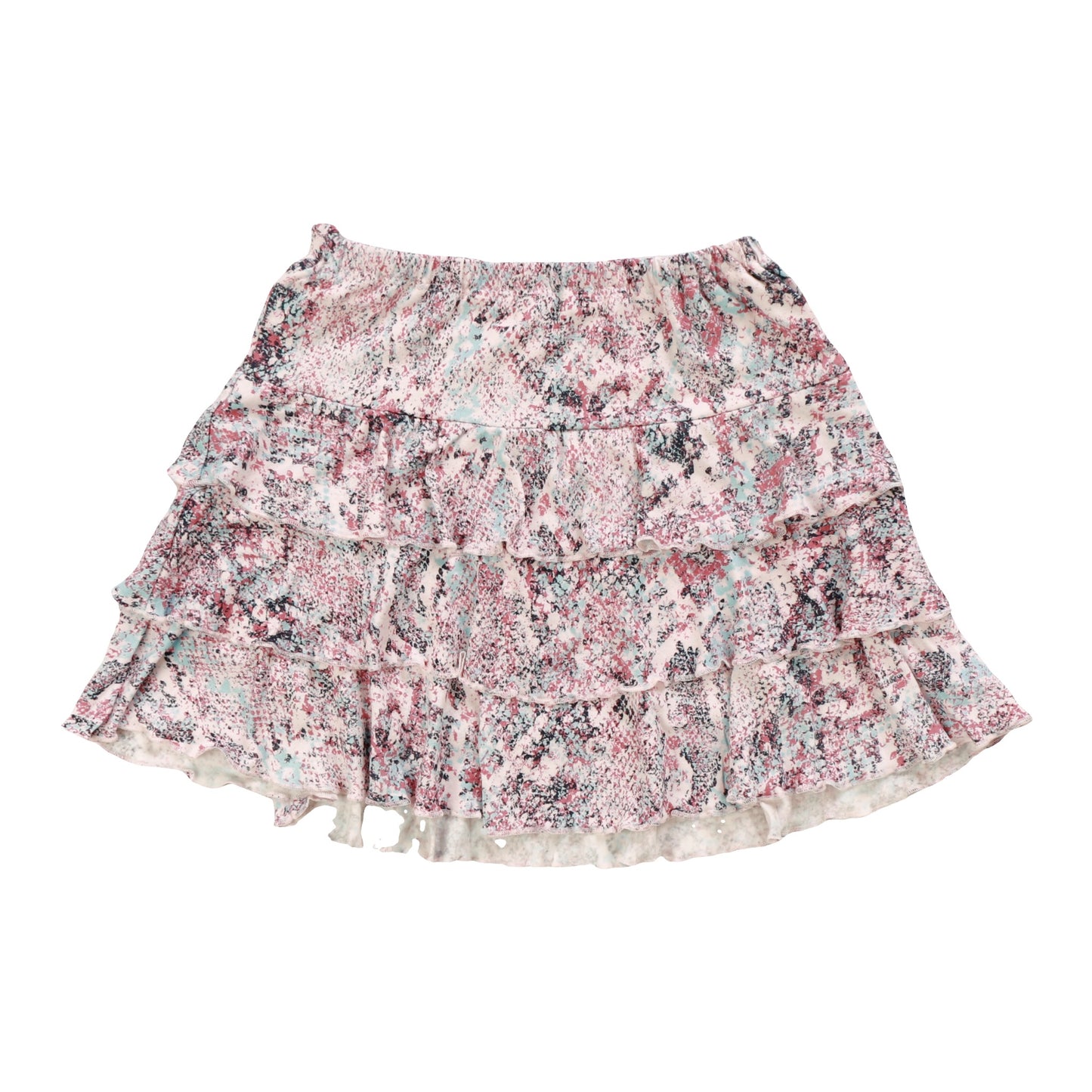 Three-Tiered Skirt (Pink Reptile Pattern)